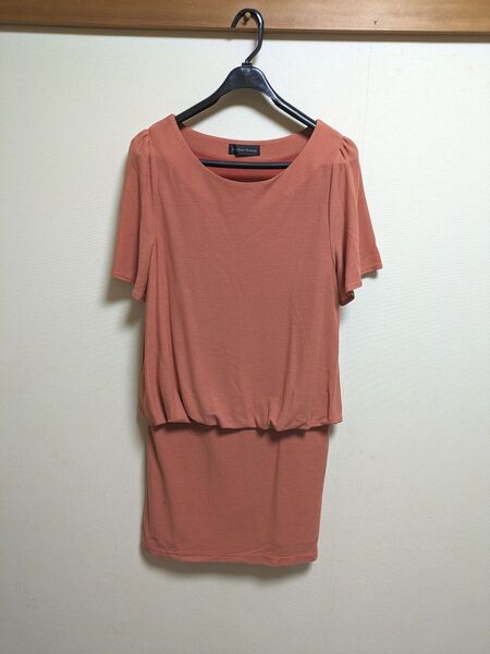 Green Label relaxing カットソーワンピース くすみオレンジ