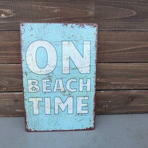 サインプレート サーフィン 海 ビーチ ブリキ看板 訳あり ブリキ看板 インテリア スチール アンティーク