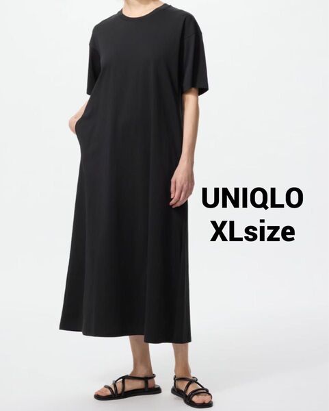 UNIQLO エアリズムTシャツワンピース ブラック XLサイズ