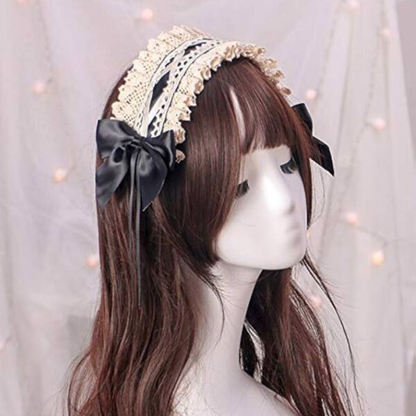 ロリータカチューシャ ヘアバンド リボン ヘッドドレス レース リボン 蝶結び かわいい 髪飾り ヘアアクセサリー ゴスロリ