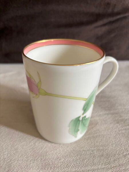 香蘭社 マグカップ コーヒーマグ ブライトローズ ピンク 未使用品 美品 花柄