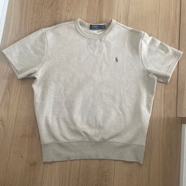 美品 ポロラルフローレン 半袖 スウェット トレーナー メンズ M ベージュ ラルフローレン tシャツ POLO