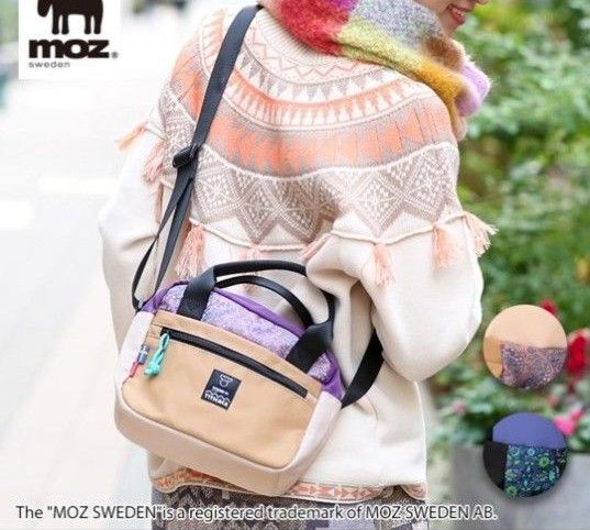 mozコラボ モズ ショルダーバッグ 斜め掛け 肩掛け ワンショルダー 軽い レディース 北欧 花柄 ペイズリー柄