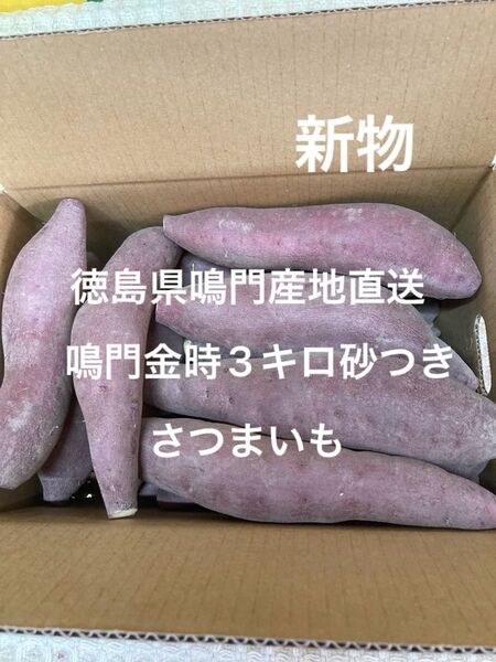 徳島県鳴門産地直送 鳴門金時3キロ砂つき さつまいも