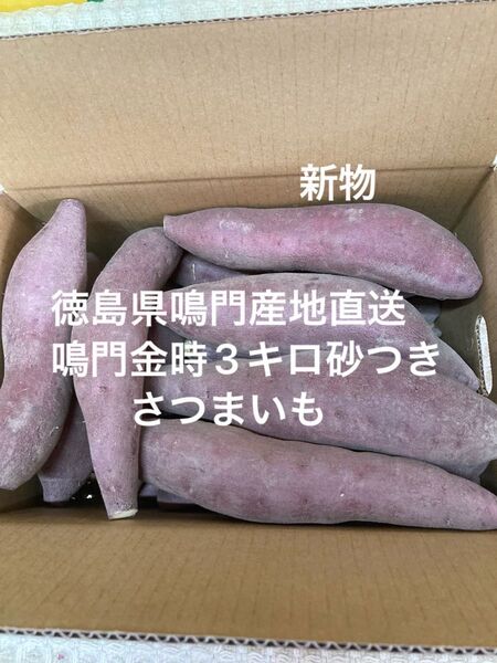 徳島県鳴門産地直送 鳴門金時3キロ砂つき さつまいも
