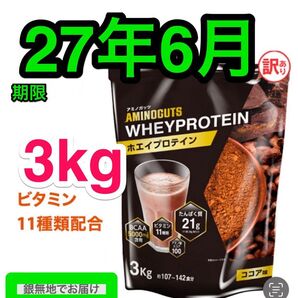 新品 ★ 3kg ココア ホエイプロテイン ダイエット アミノ酸 筋トレ ビタミン配合 国内生産 ランニング ボディメイク
