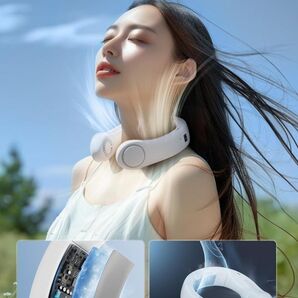 未使用 ネッククーラー 首掛け扇風機 冷却プレートネックファン 5段階調節 LED表示 4000mAh 長時間連続 Type-C