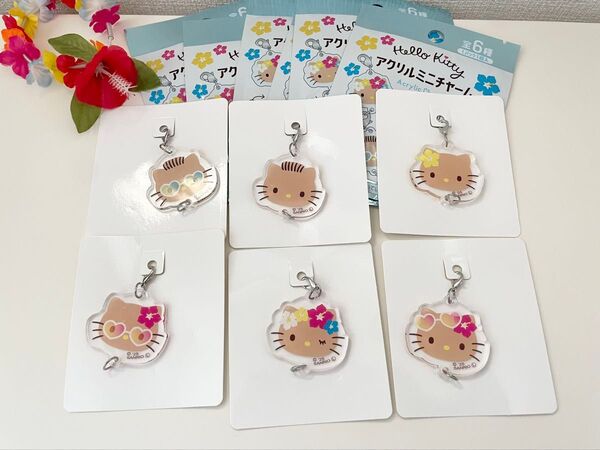 サンリオキャラクター 日焼けキティ アクリルミニチャーム 6点セット セリア キャンドゥ ダイソー DAISO ミミィ ダニエル