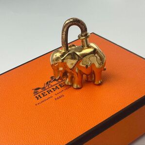 エルメス HERMES 1997 エレファント 象 チャーム ゴールド