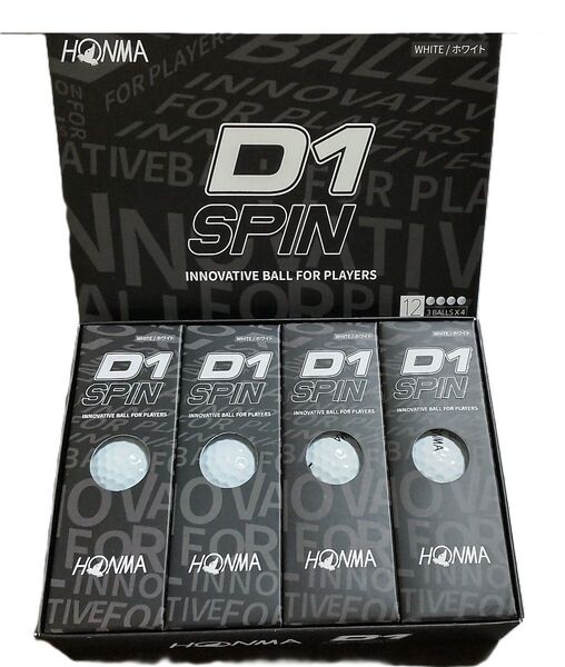 ホンマ ゴルフボール D1 SPIN 1ダース(12個) 新品未開封 ホワイト