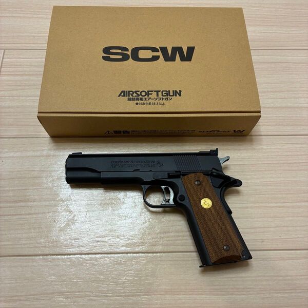 WA SCW ウエスタンアームズ コルト ゴールドカップ ナショナルマッチ ヘレッツ木製グリップ ガスブローバック M1911