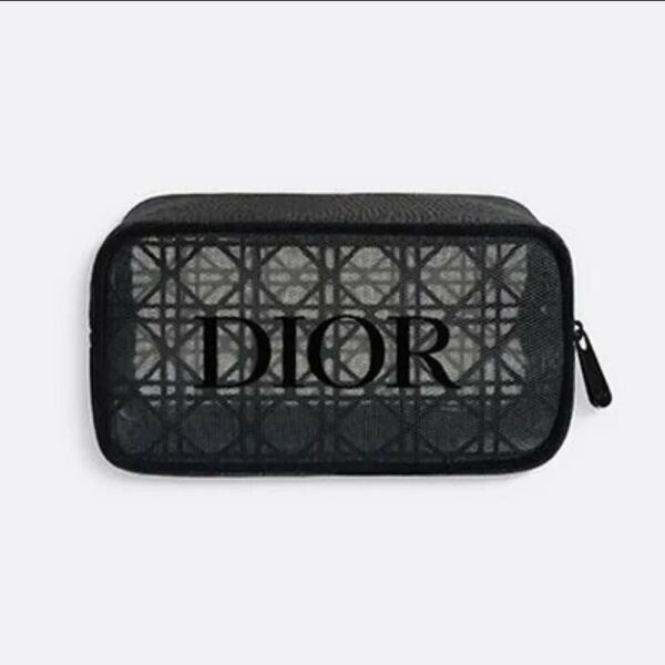 DIOR メッシュポーチ ディオール ノベルティ ブラック メッシュ コスメポーチ Christian Dior メイクポーチ