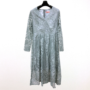 【開封済B品】レディス/長袖ドレスワンピース/XL/グレー/Lop056_AB013