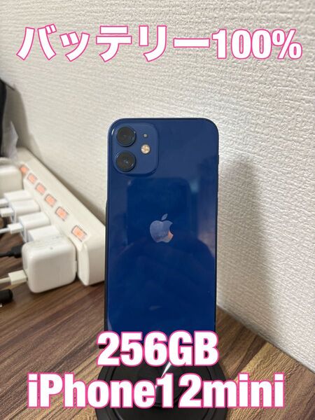 【バッテリー100%】 iPhone12mini 256GB ブルー