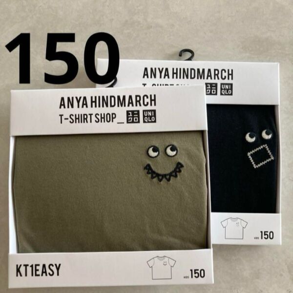 新品2枚 150 ユニクロ アニヤハインドマーチ KT1EASYクルーネックT UNIQLO