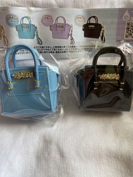 JILL by JILLSTUART ガチャミニビジューロイヤルトートキーホルダーブラック&パープル2個セット