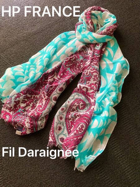 アシュペーフランス HP FRANCE フィル ダレニエ Fil Daraignee ストール シルク混 大判 ペイズリー柄