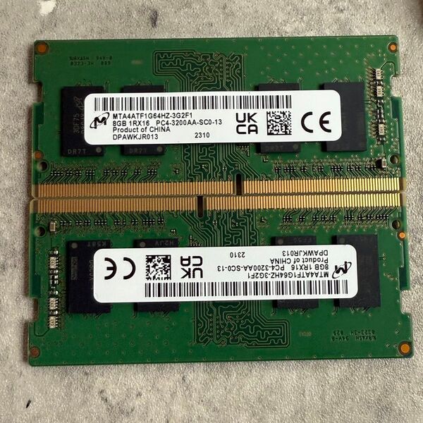 16GB DDR4 メモリ 8GB x 2 PC4-3200AA ノートPC