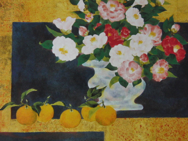 Yasuko Yamashita, [Fleurs et fruits], Tableau rare/encadré, Tout neuf avec cadre, Bonne condition, frais de port inclus, Peintre japonaise, scr, peinture, peinture à l'huile, Nature, Peinture de paysage