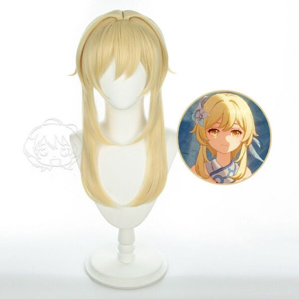 【原神】蛍 ホタル ウィッグ コスプレ 金髪 耐熱 かつら ロング 主人公 女 キャラウィッグ