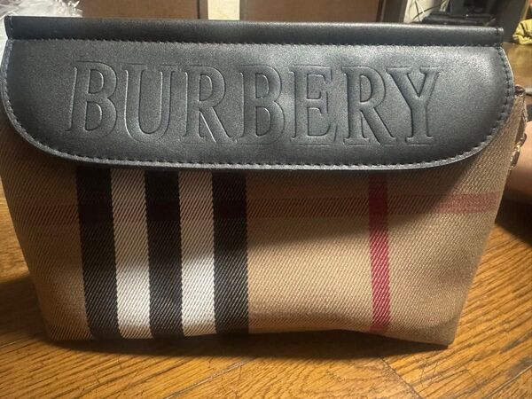 BURBERRY ポーチ ベージュ チェック柄