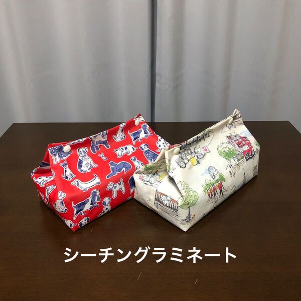 ハンドメイド ラミネートBOXティッシュケース2点セット(キャスキッドソン)