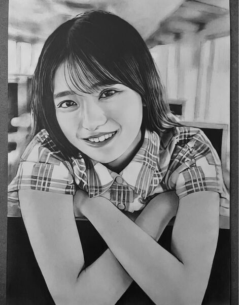No.63 女性 鉛筆画 手書きイラスト A4サイズ