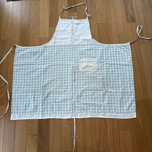 チェック柄エプロン グリーン ポケット付き