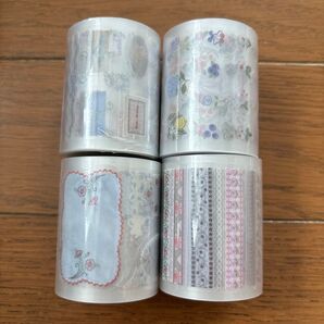 未開封 ソーイングタイム4巻セット PET 防水 DIY クラフト シール 海外 コラージュ ステッカー