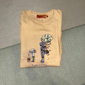 Left Alone 刺繍Tシャツ Lサイズ イエロー系