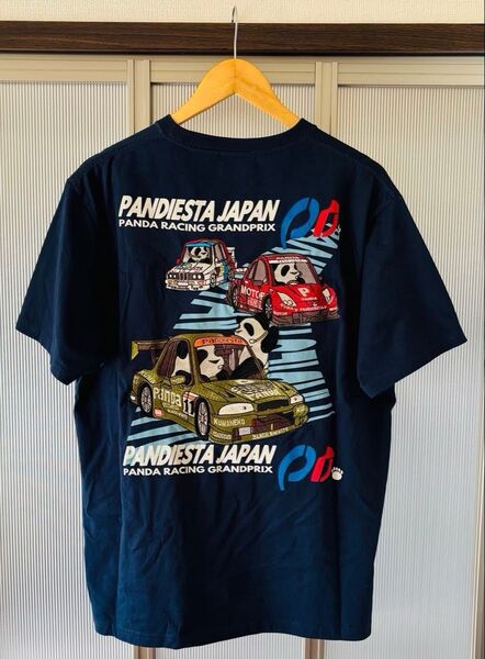 【パンディエスタ PANDIESTA】 Tシャツ 半袖 パンダ 刺繍 レーシング 和柄 520214 XL ネイビー 男女兼用