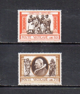 208188 ヴァチカン市国 1960年 普通 教皇庁の慈善事業 (４) 40L、70L 2種完揃 未使用NH