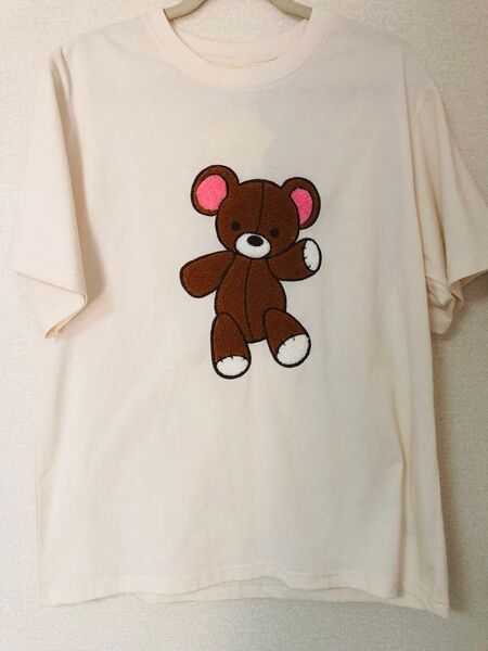 マイケルのくま テディベア レディース Tシャツ 4Lサイズ アイボリー サガラ刺繍 新品 ピーターパン ディズニー