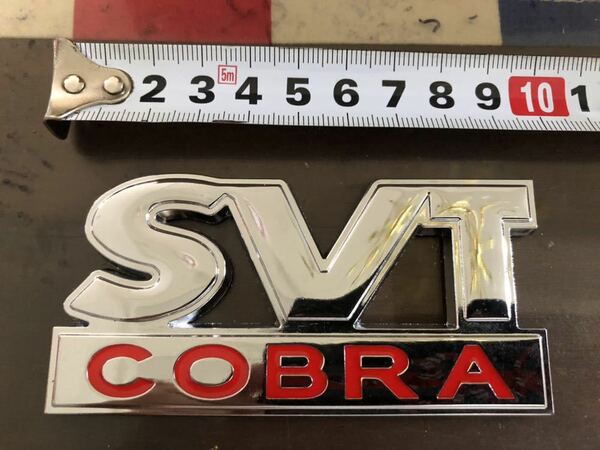 送料込 エンブレム 銀 赤 クローム レッド SHELBY シェルビー COBRA エンブレム SVT GT500 MUSTANG マスタング トランク