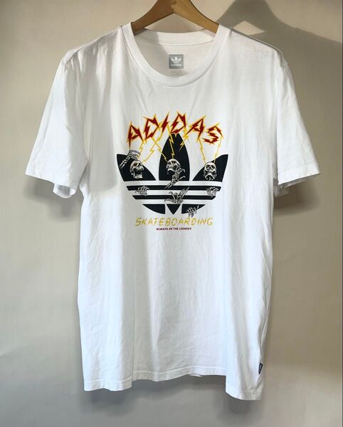 adidas アディダススケートボーディング yaia ヤイア スカル Tシャツ XL 半袖Tシャツ ホワイト