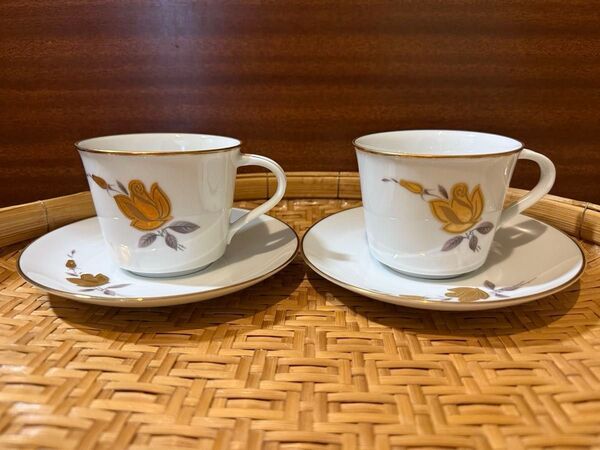 日本陶器株式会社 NIPPON TOKI KAISHA RC 薔薇 カップ ソーサー 2客 noritake 昭和レトロ