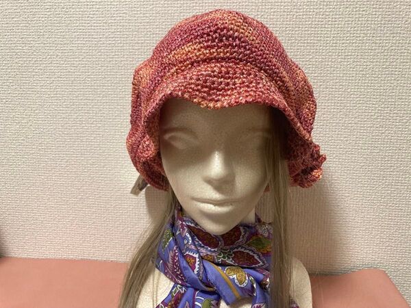 手編み ベレー帽 帽子 ハンドメイド ニット帽 I