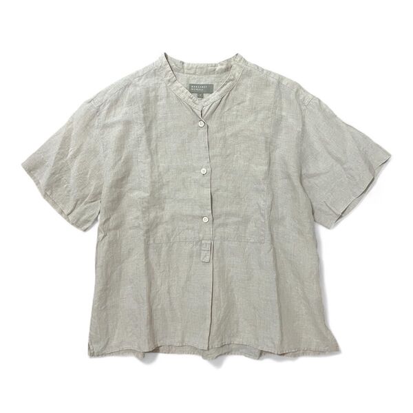 美品☆マーガレットハウエル リネンシャツ バンドカラー 麻100%