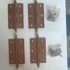 アーチエンボスバロック丁番89mm銅古美×4枚