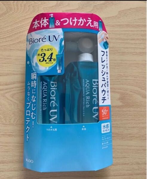 ビオレ UV 日焼け止め アクアリッチ フレッシュパウチ 3.7倍 240g 大容量 つめかえ 本体 詰め替え用