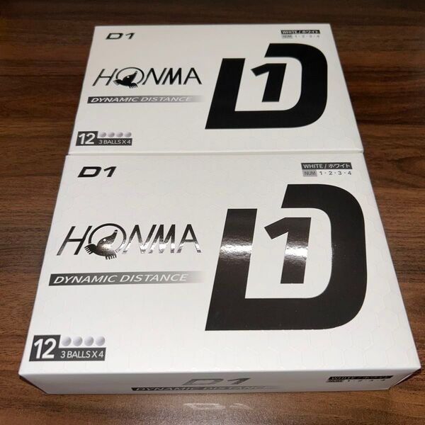 新品未使用!! ホンマ ゴルフボール D1×2箱 2ダース ホワイト BT2401 HONMA