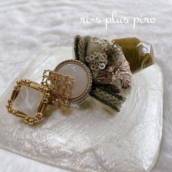 【NEW】インド刺繍リボン × ビーズ刺繍 ☆.。.:*・ ヘアクリップ