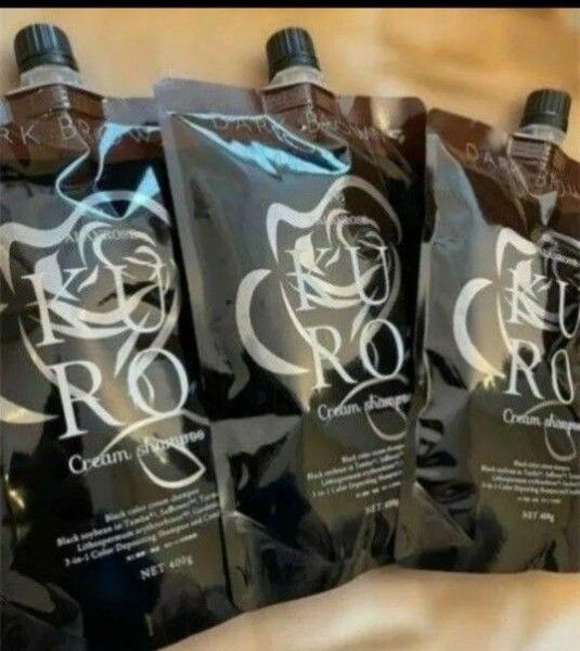 【1本7役】 バランローズ KUROクリームシャンプー ダークブラウン ×3個