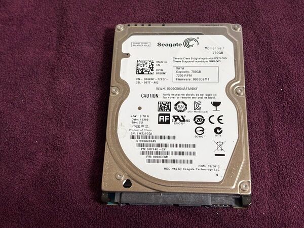 Seagate ST9750420AS 750GB 2.5インチ HDD 動作品