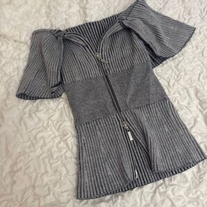 SNIDEL フロントzipデザインニットプルオーバー