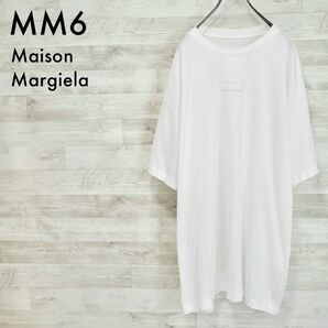 MM6 22SS ボックスロゴ オーバーサイズT-White/L メゾンマルジェラ 半袖Tシャツ ホワイト 白