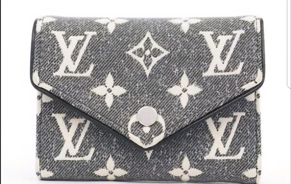 LOUIS VUITTON ルイヴィトン 三つ折り 財布 ジャガード デニム ポルトフォイユ ヴィクトリーヌ