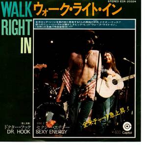 Dr. Hook 「Walk Right In/ Sexy Energy」 国内盤EPレコード
