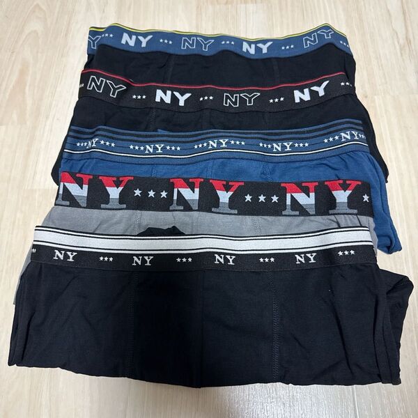 新品NY BOBSON 前閉じボクサーパンツ5枚セット メンズLサイズ ボクサーパンツ ボクサーブリーフ L
