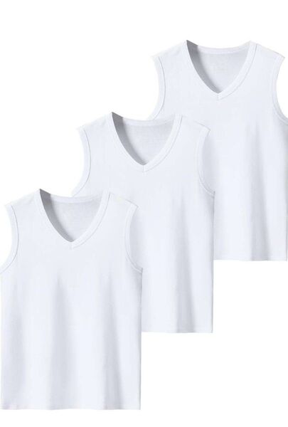 インナーシャツ Vネック スリーブレス 綿100% 3枚組タンクトップ 無地 tシャツ メンズ 速乾 抗菌防臭加工